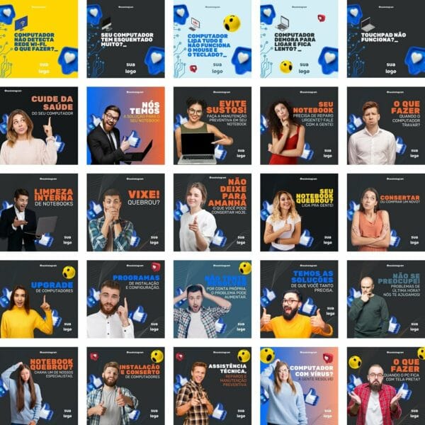 Pack Canva Loja de Informática Template Canva 200 Artes + Bônus