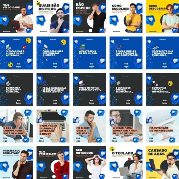 Pack Canva Loja de Informática Template Canva 200 Artes + Bônus