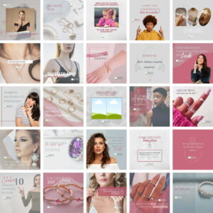Pack Canva Loja de Jóias 2.0 Template Canva 25 Artes + Bônus
