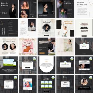 Pack Canva Loja de Roupas Template Canva 30 Artes + Bônus