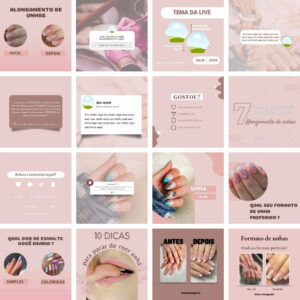 Pack Canva Manicure e Pedicure Template Canva 100 Artes + Bônus