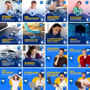Pack Canva Manutenção de Computadores Template Canva 200 Artes + Legendas