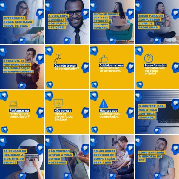 Pack Canva Manutenção de Computadores Template Canva 200 Artes + Legendas