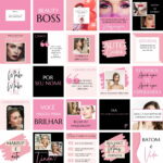 Pack Canva Maquiagem Makeup 2.0 Template Canva 25 Artes + Bônus
