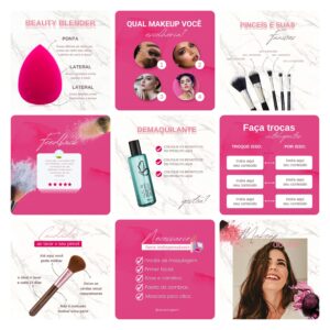 Pack Canva Maquiagem Maquiadora Template Canva 30 Artes + Bônus