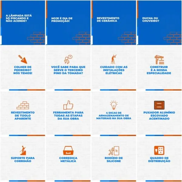 Pack Canva Materiais de Construção Template Canva 200 Artes + Legendas
