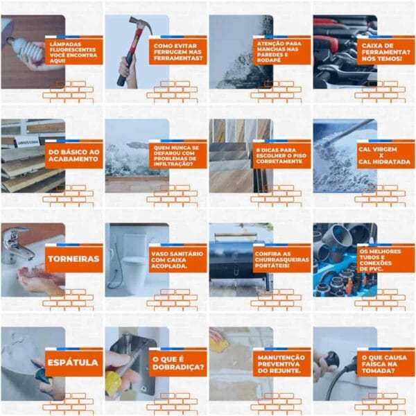 Pack Canva Materiais de Construção Template Canva 200 Artes + Legendas
