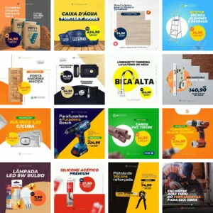 Pack Canva Materiais de Construção Template Canva 90 Artes + Bônus
