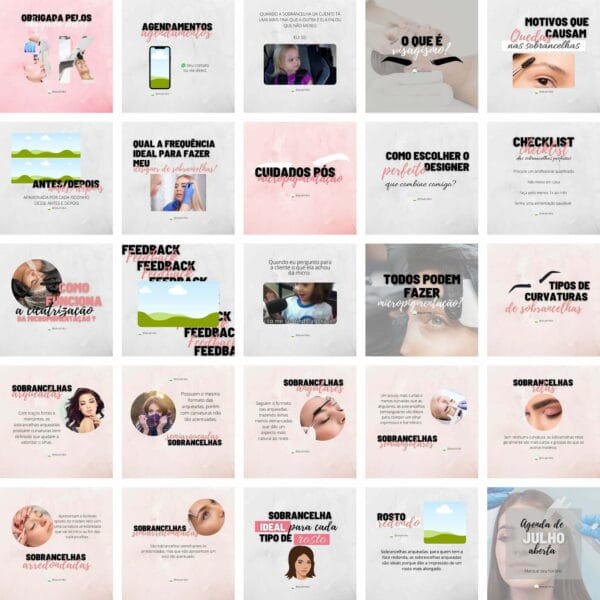 Pack Canva Micropigmentação 2.0 Template Canva 37 Artes + Bônus