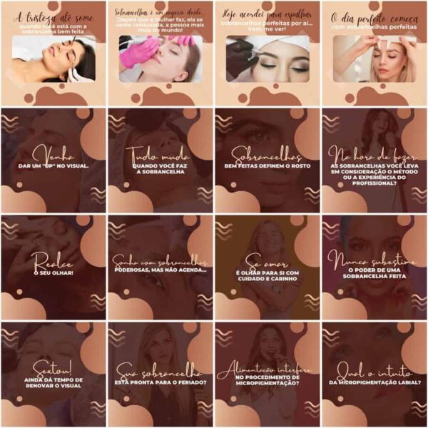 Pack Canva Micropigmentação Template Canva 200 Artes + Legendas