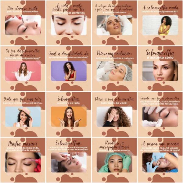 Pack Canva Micropigmentação Template Canva 200 Artes + Legendas