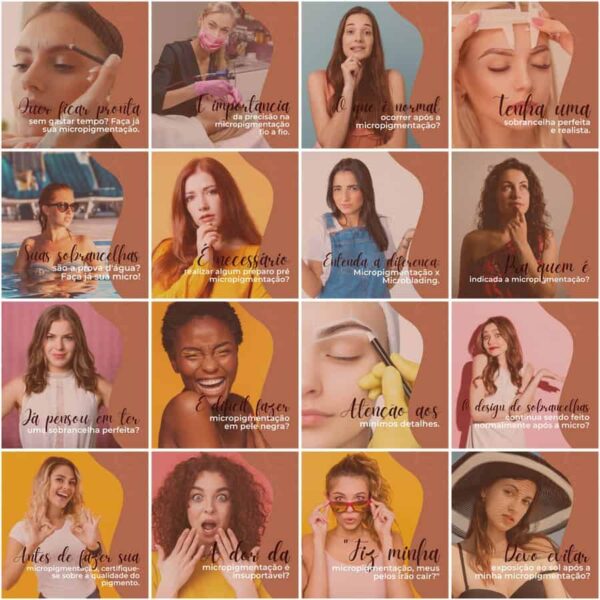 Pack Canva Micropigmentação Template Canva 200 Artes + Legendas