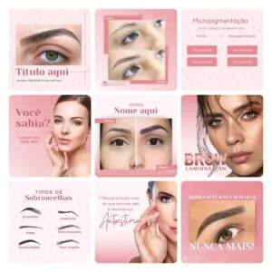 Pack Canva Micropigmentação Template Canva 50 Artes + Bônus