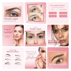 Pack Canva Micropigmentação Template Canva 50 Artes + Bônus
