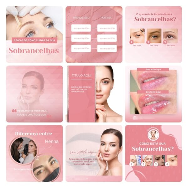 Pack Canva Micropigmentação Template Canva 50 Artes + Bônus