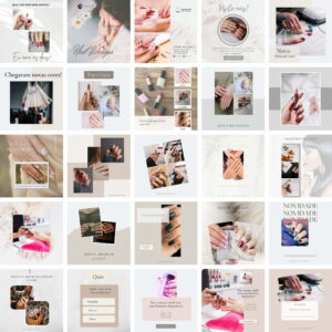 Pack Canva Nail Design Template Canva 25 Artes + Bônus