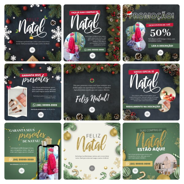 Pack Canva Natal 2.0 Template Canva 18 Artes + 8 Capa Destaques