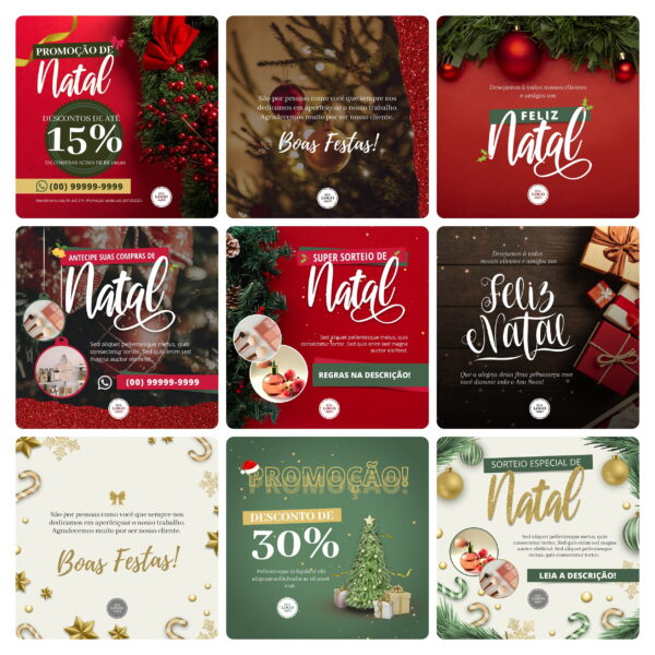 Pack Canva Natal 2.0 Template Canva 18 Artes + 8 Capa Destaques