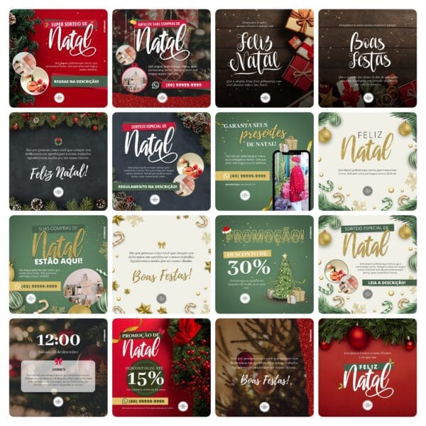 Pack Canva Natal Template Canva 108 Artes + Bônus
