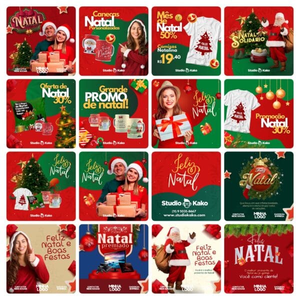 Pack Canva Natal Template Canva 108 Artes + Bônus