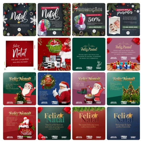 Pack Canva Natal Template Canva 108 Artes + Bônus