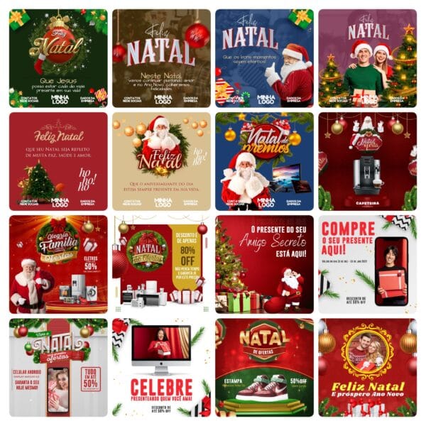 Pack Canva Natal Template Canva 108 Artes + Bônus