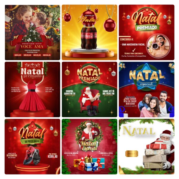 Pack Canva Natal Template Canva 30 Artes + Bônus