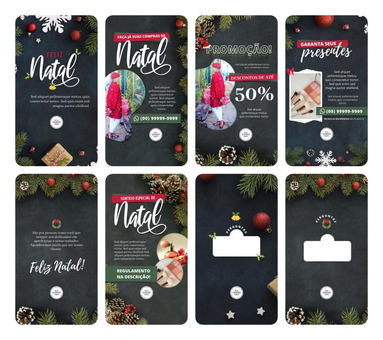 Pack Canva Natal Template Canva 50 Artes Stories