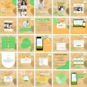 Pack Canva Nutrição Nutricionista Template Canva 25 Artes + Bônus