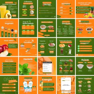 Pack Canva Nutricionista Nutrição 2.0 Template Canva 50 Artes + Bônus