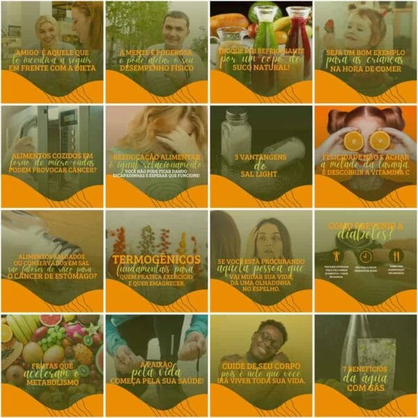 Pack Canva Nutricionista Nutrição Template Canva 200 Artes + Legendas