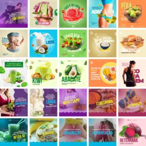 Pack Canva Nutricionista Nutrição Template Canva 25 Artes + Bônus