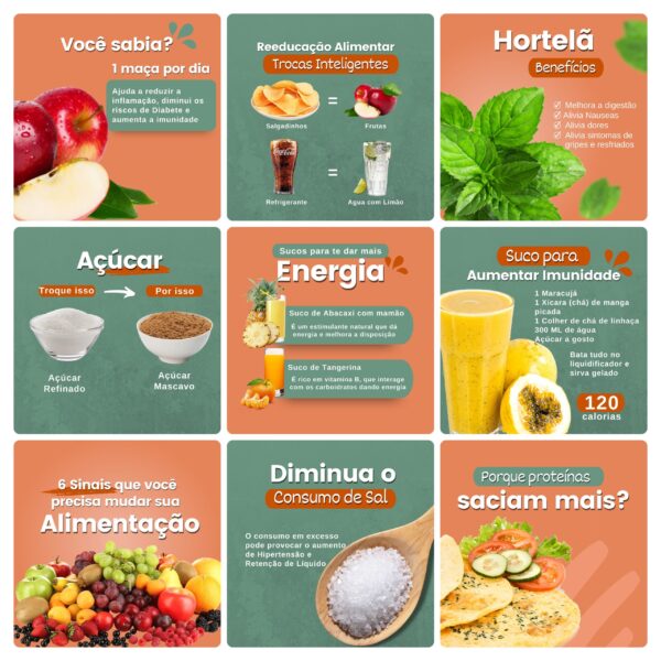 Pack Canva Nutricionista Template Canva 100 Artes + Bônus