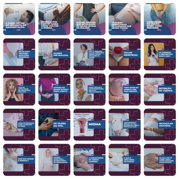 Pack Canva Obstetrícia Ginecologista Template Canva 200 Artes + Legendas