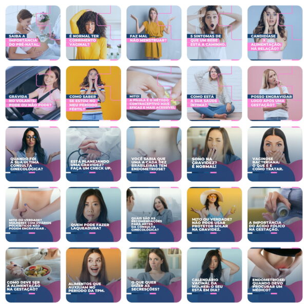 Pack Canva Obstetrícia Ginecologista Template Canva 200 Artes + Legendas