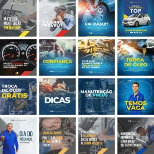 Pack Canva Oficina Mecânica Mecânico Template Canva 40 Artes + Bônus