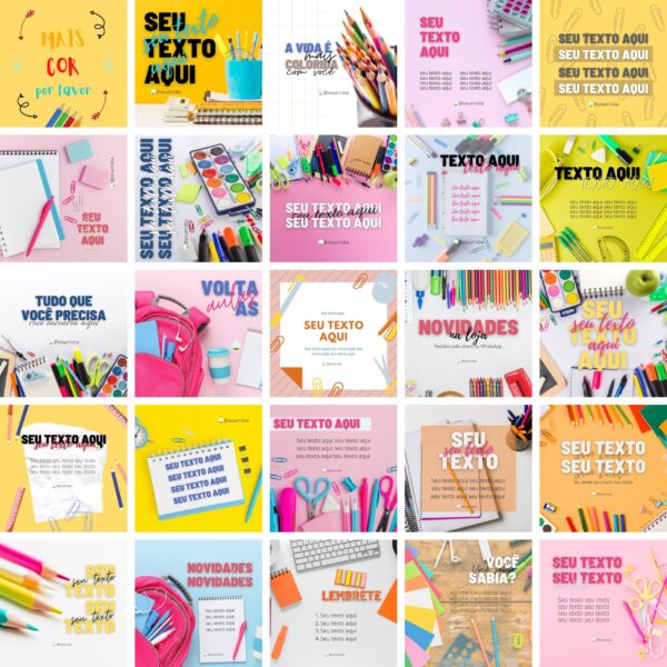 Pack Canva Papelaria Livraria Template Canva 25 Artes + Bônus