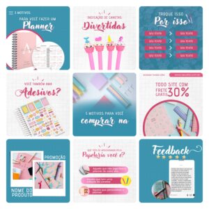 Pack Canva Papelaria Template Canva 30 Artes + Bônus