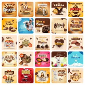 Pack Canva Páscoa Template Canva 50 Artes + Bônus