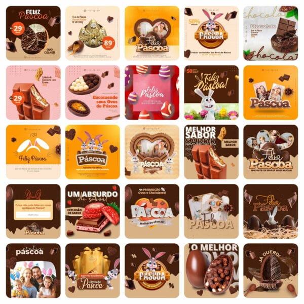 Pack Canva Páscoa Template Canva 50 Artes + Bônus