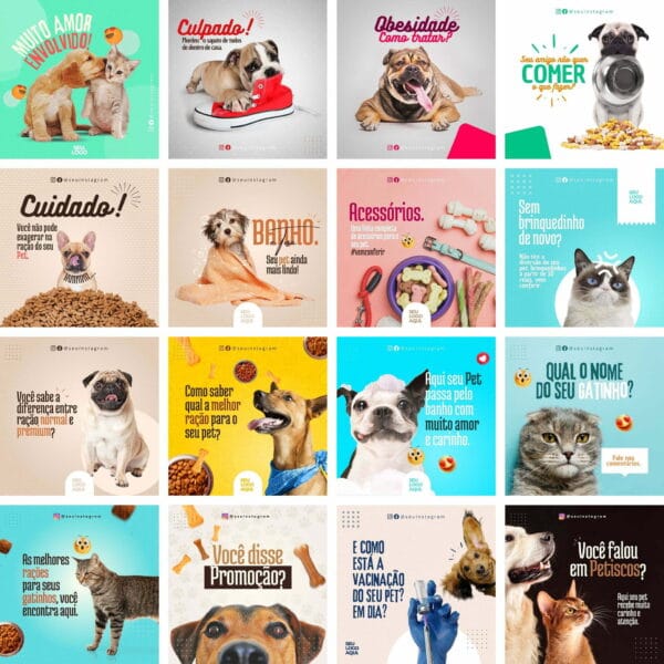 Pack Canva pet Shop Petshop Template Canva 39 Artes + Bônus