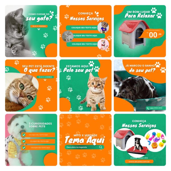 Pack Canva Pet Shop Template Canva 30 Artes + Bônus