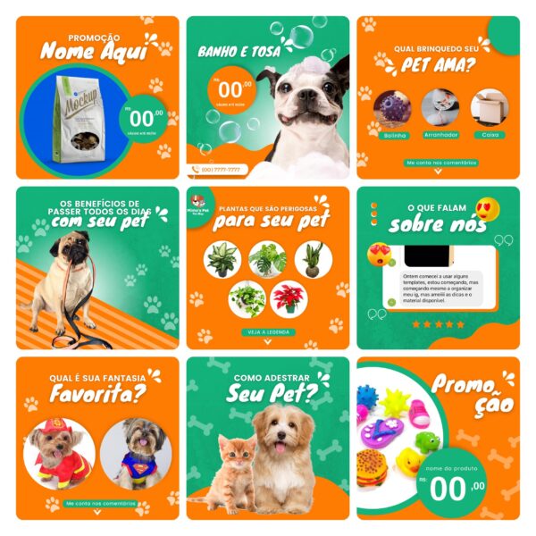Pack Canva Pet Shop Template Canva 30 Artes + Bônus