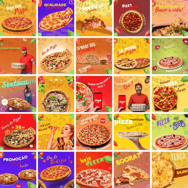 Pack Canva Pizzaria Pizza 3.0 Template Canva 50 Artes + Bônus