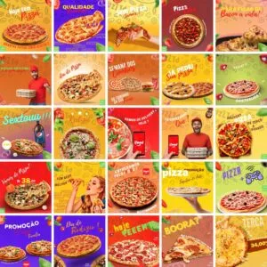 Pack Canva Pizzaria Pizza 3.0 Template Canva 50 Artes + Bônus