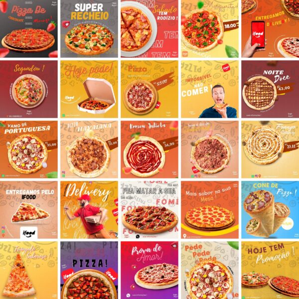 Pack Canva Pizzaria Pizza 3.0 Template Canva 50 Artes + Bônus