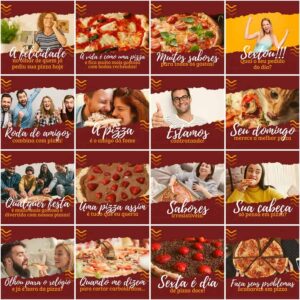 Pack Canva Pizzaria Pizza Template Canva 200 Artes + Legendas