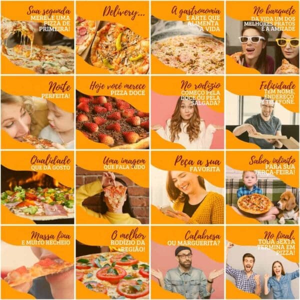 Pack Canva Pizzaria Pizza Template Canva 200 Artes + Legendas