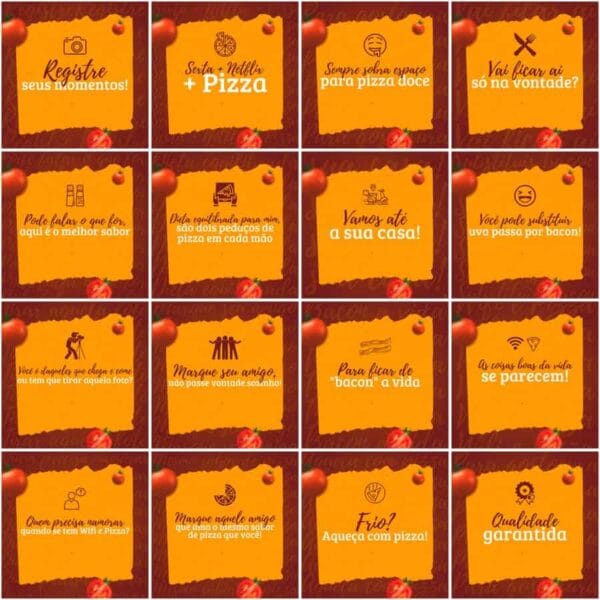 Pack Canva Pizzaria Pizza Template Canva 200 Artes + Legendas