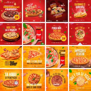 Pack Canva Pizzaria Pizza Template Canva 30 Artes + Bônus